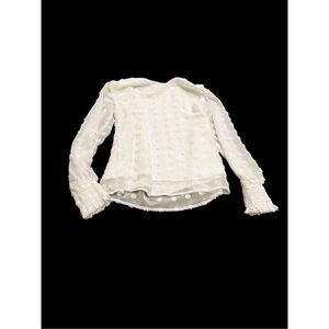 Blooming Jelly Womens Chiffon Blouses Elegant Lantern Long Sleeve Round Neck Top